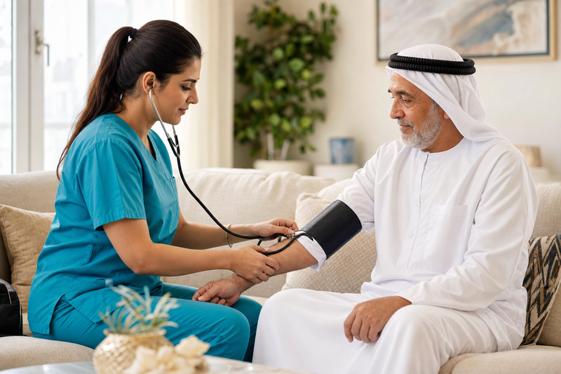 Licensed home nurses providing clinical care at home in Ajman UAE — Kayan Home Healthcare